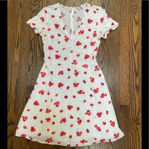 Gap White with Red Flowers Dress Size 2